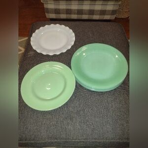 Vintage Jadeite Fire King Plates